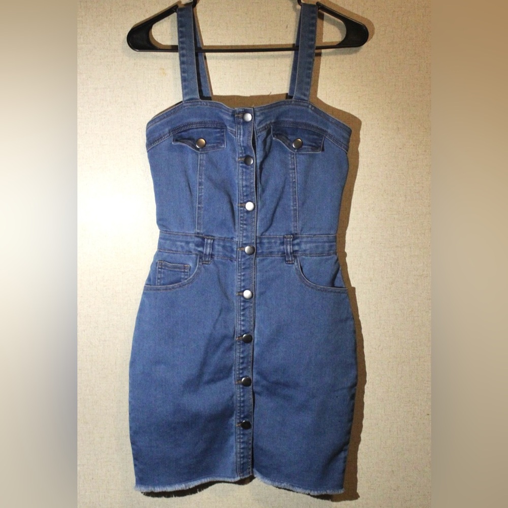 Overall denim dress